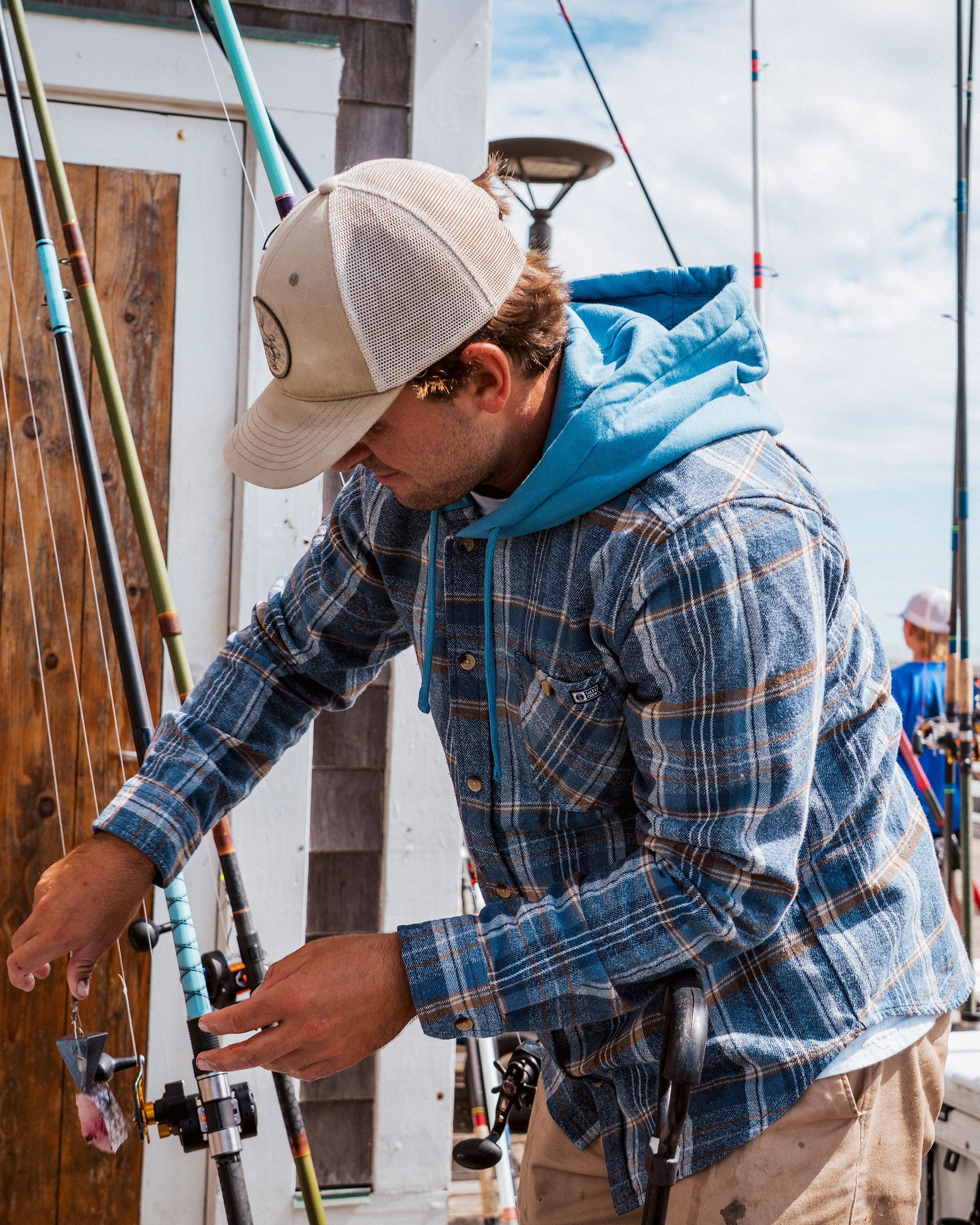 Salty Crew WHITEWASH HOODED FLANNEL