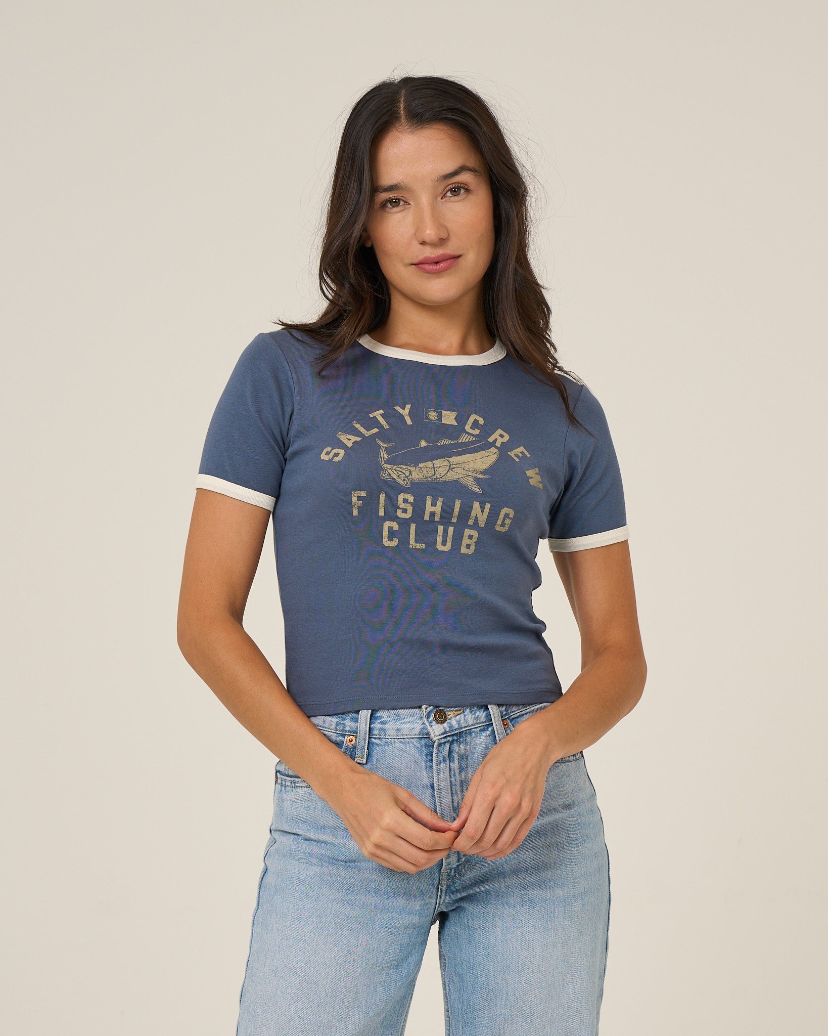 Salty Crew FISHING CLUB RINGER TEE