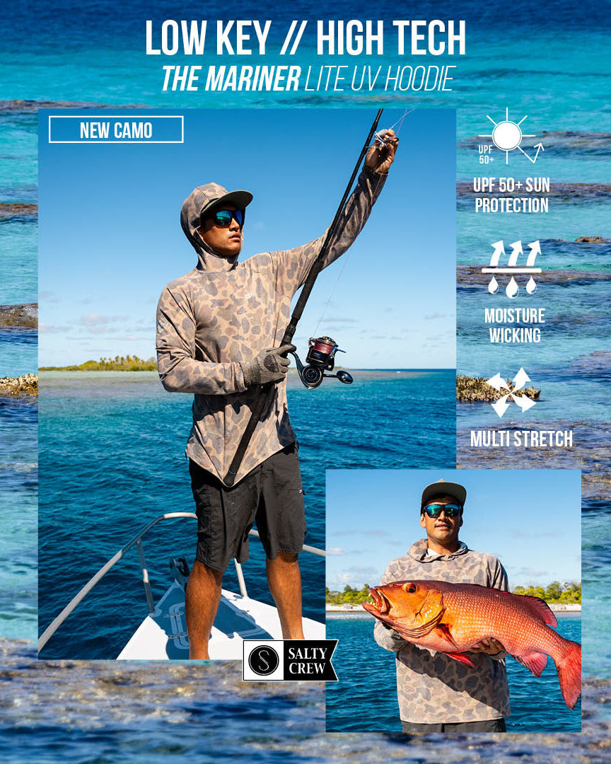 Salty Crew MARINER LITE UV HOOD - Tan Camo