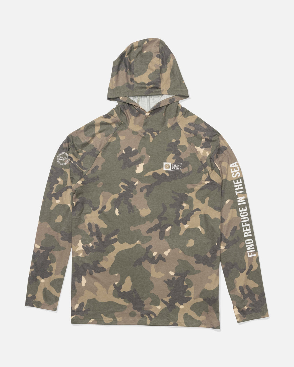 Salty Crew MARINER LITE UV HOOD - Green Camo