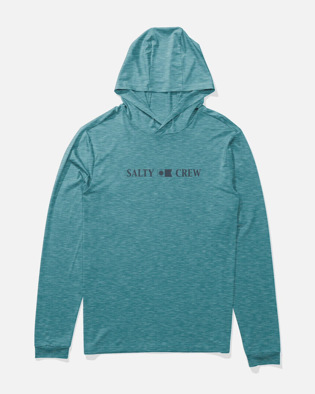 Salty Crew RAIL HOOD SUNSHIRT - Teal Blue Heather