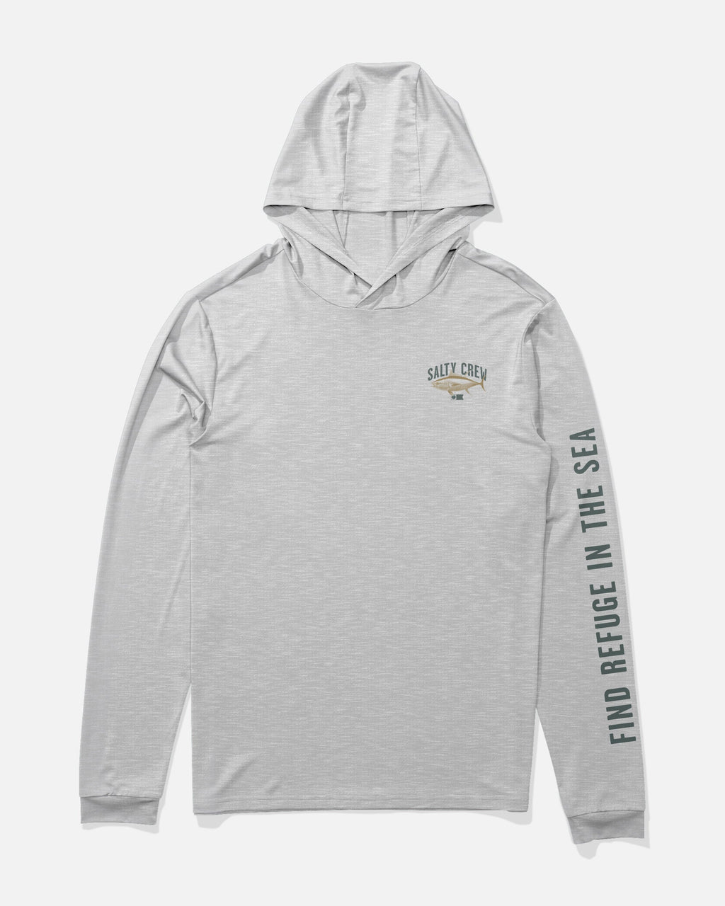 Salty Crew BITMAP HOOD SUNSHIRT - Grey Heather
