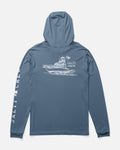 Salty Crew ON BOARD HOOD SUNSHIRT - Captains Blue