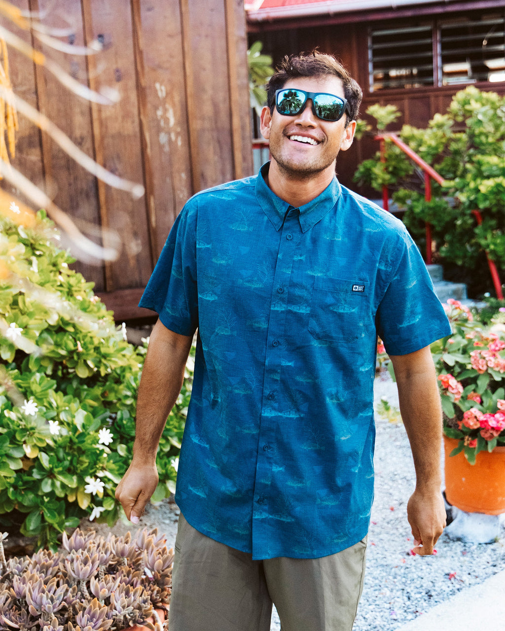 Salty Crew BREEZER PERF BUTTON UP - Navy