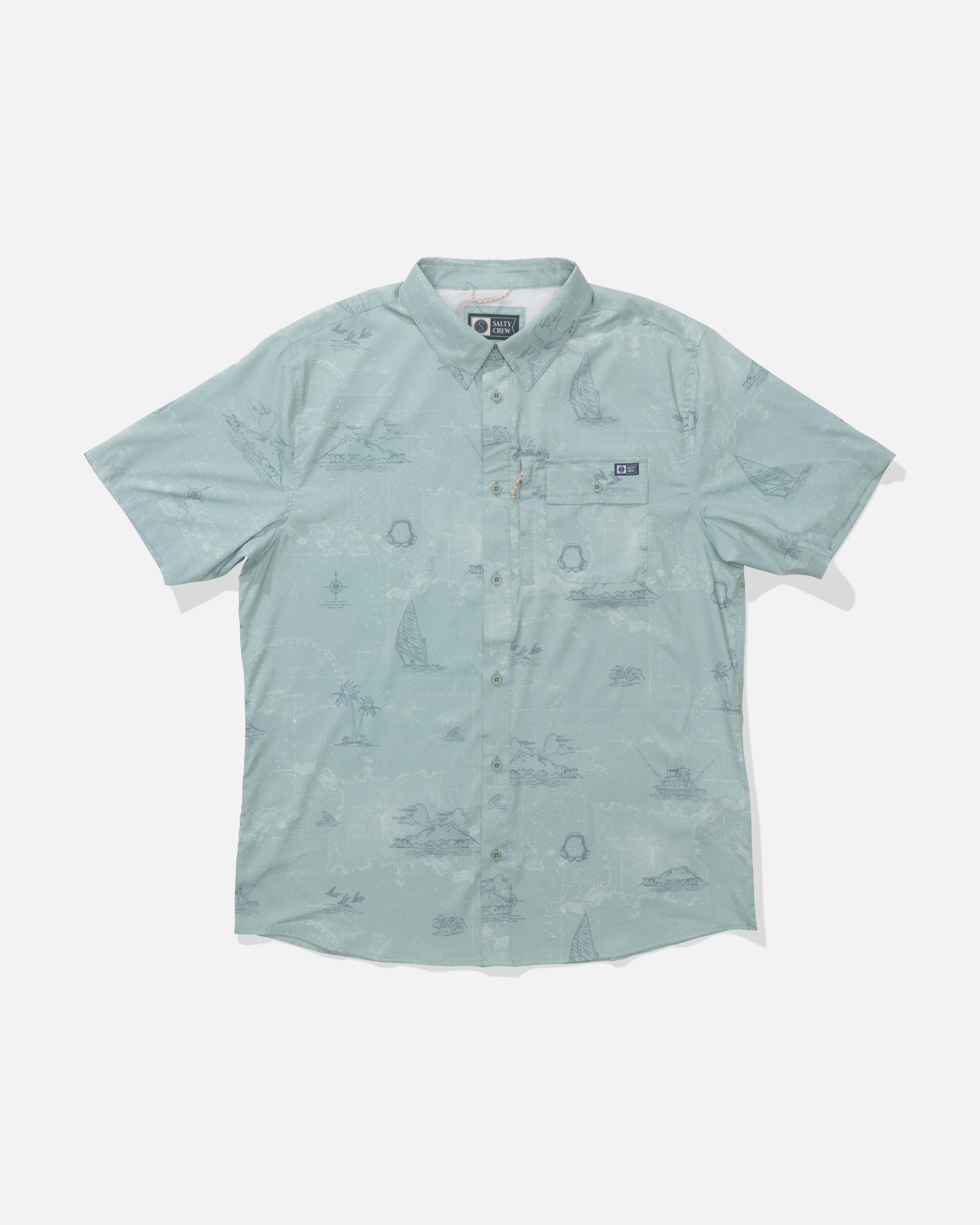 Salty Crew FLAGSHIP UV BUTTON UP - Jade