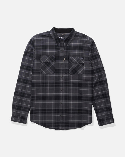 Salty Crew FATHOM LS TECH FLANNEL - Black Grey