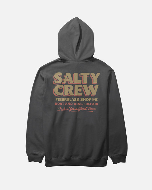 Salty Crew DECKHAND FIBERGLASS FLEECE - Washed Black