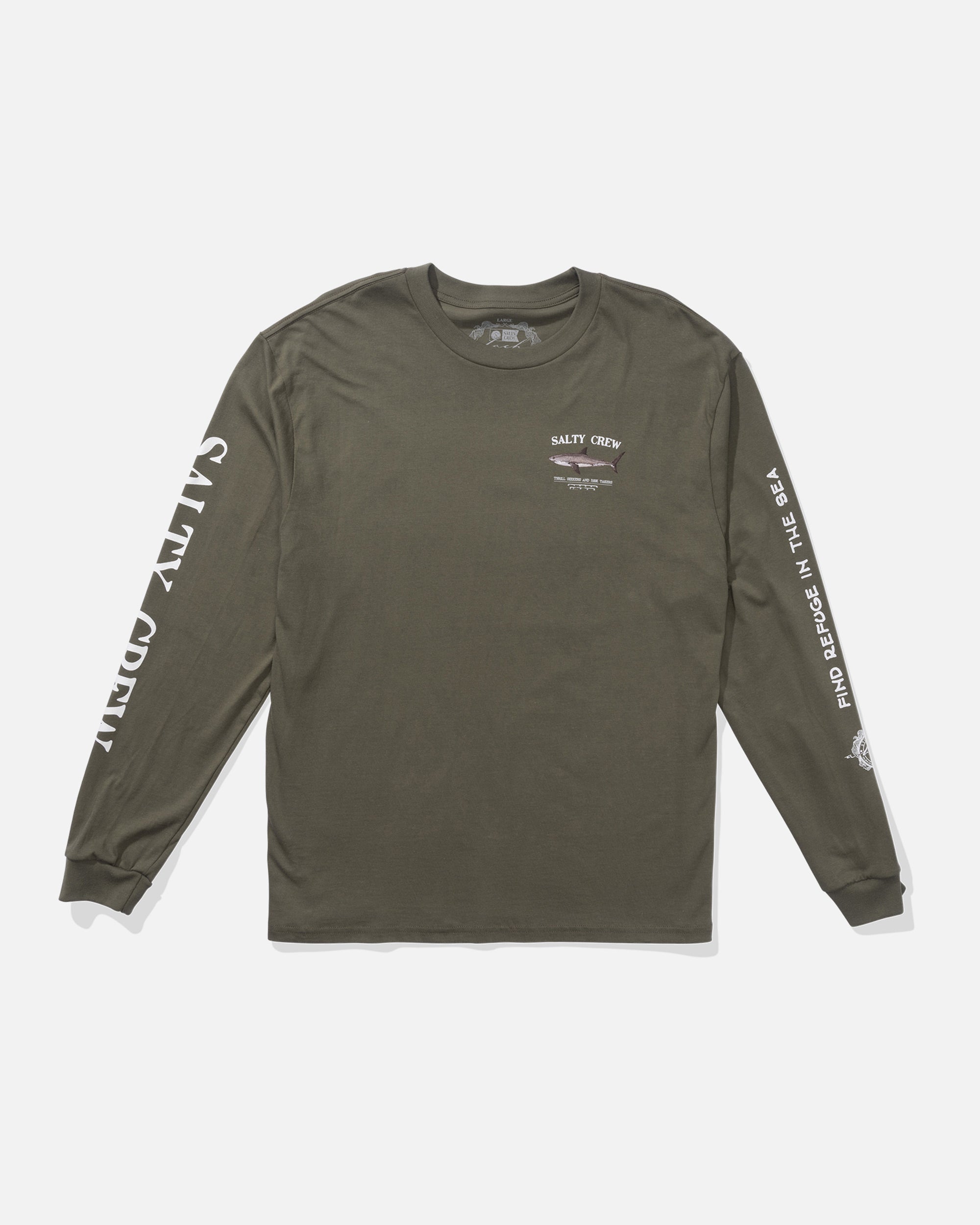 Salty Crew BRUCE LS TEE - Dusty Olive