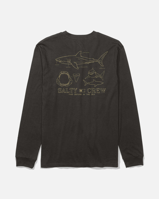 Salty Crew GREAT WHITE LS TEE - BLACK