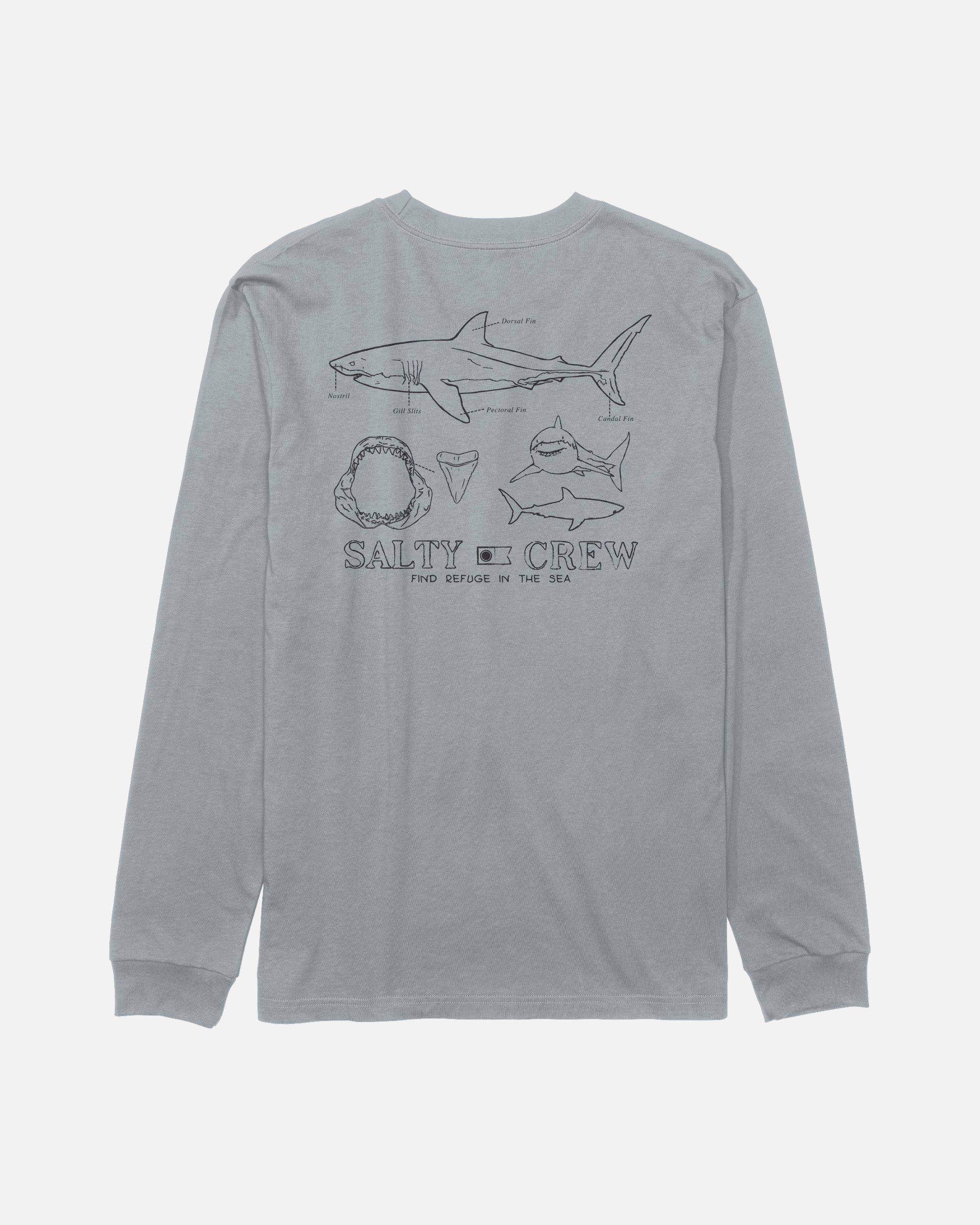 Salty Crew GREAT WHITE LS TEE - Quarry