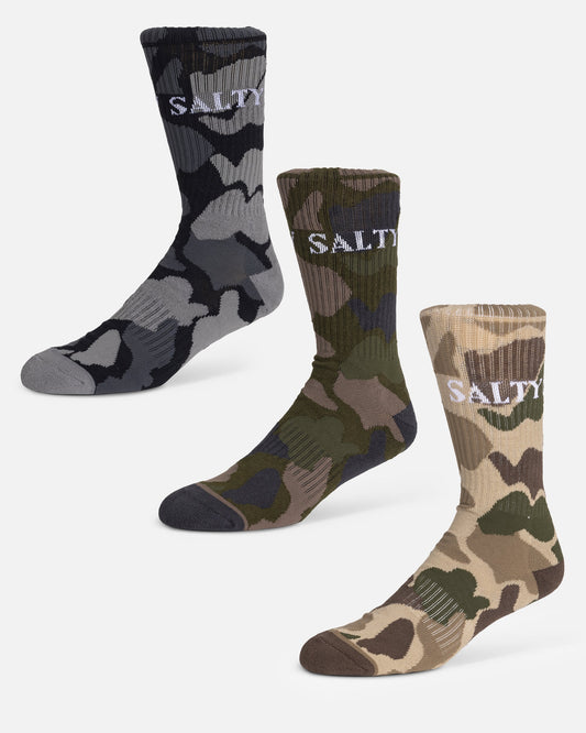 Salty Crew CAMO 3 PACK SOCK - Assorted