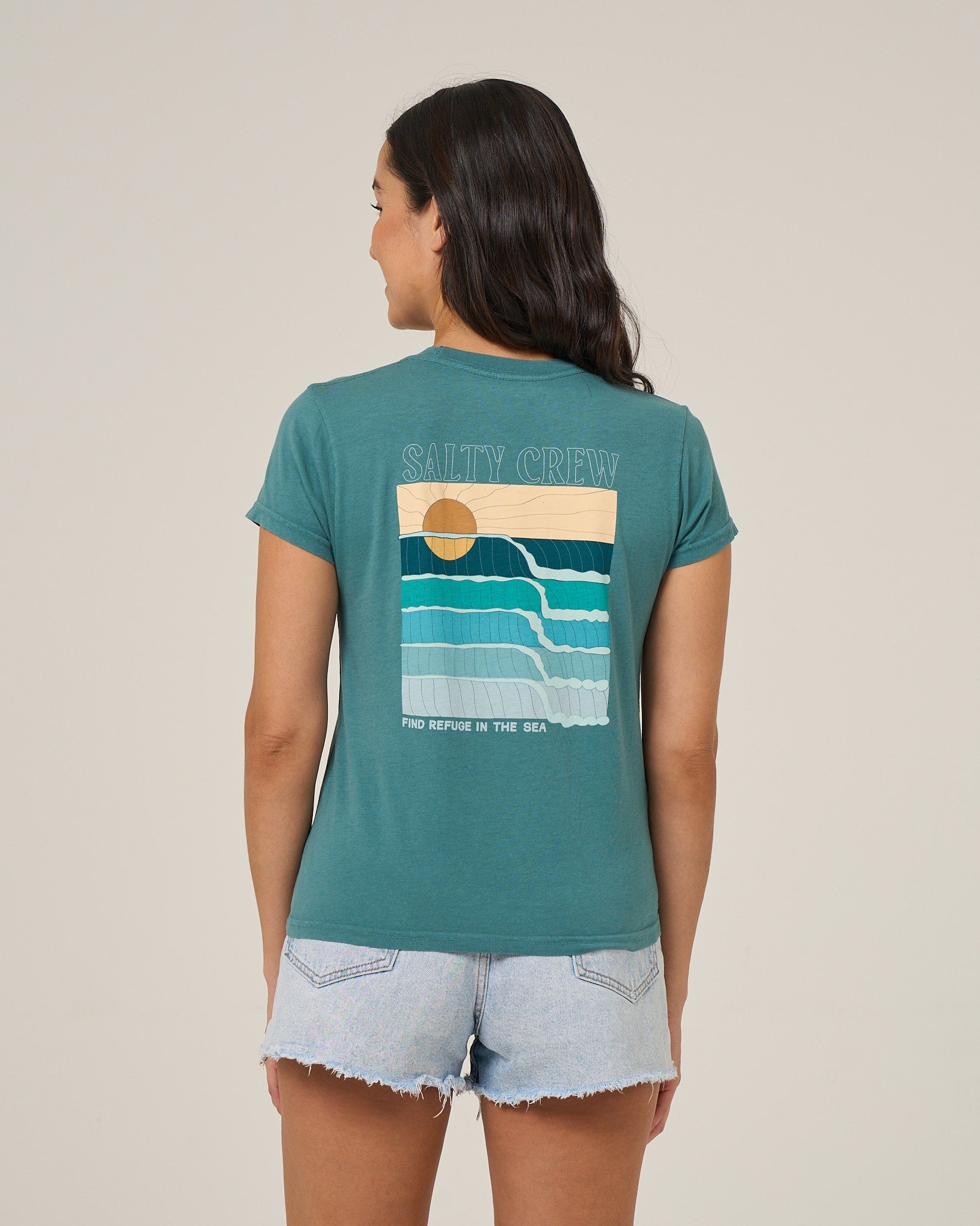 Salty Crew RETRO WAVE MODERN TEE - Teal