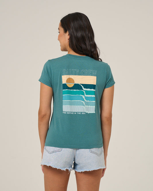 Salty Crew RETRO WAVE MODERN TEE - Teal