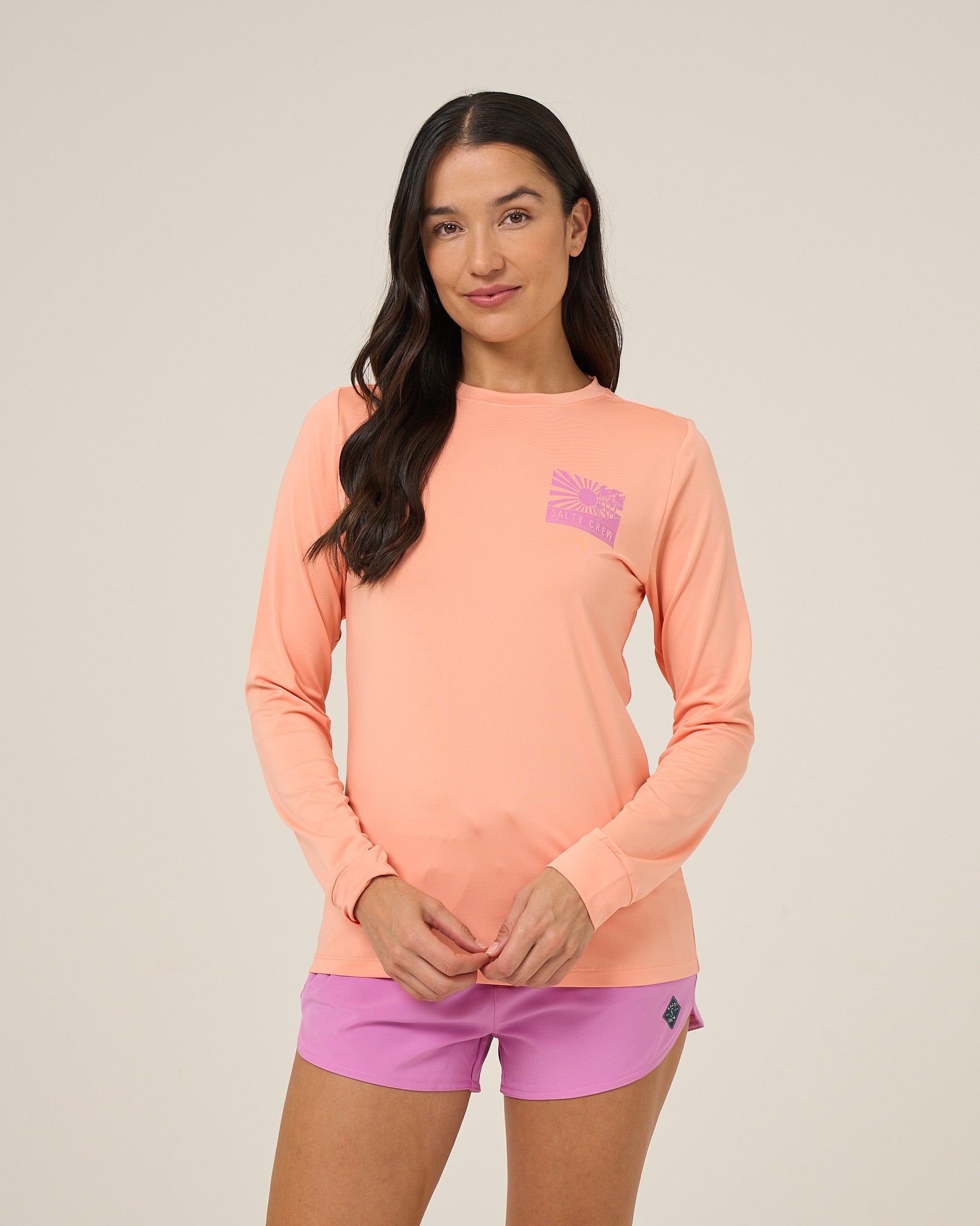 Salty Crew RISE AND SMILE SUNSHIRT - Papaya