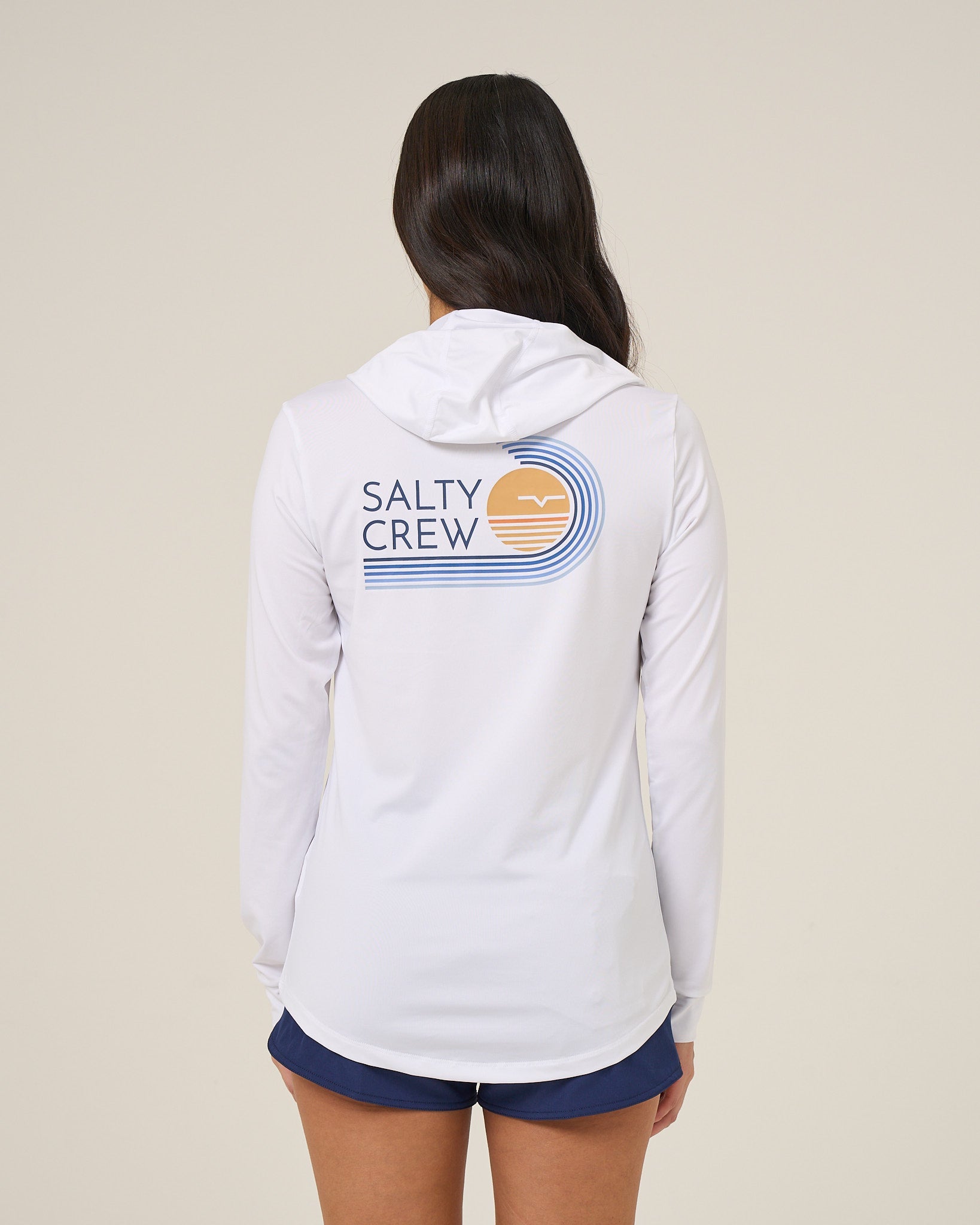 Salty Crew OMBRE WAVE HOOD SUNSHIRT - White