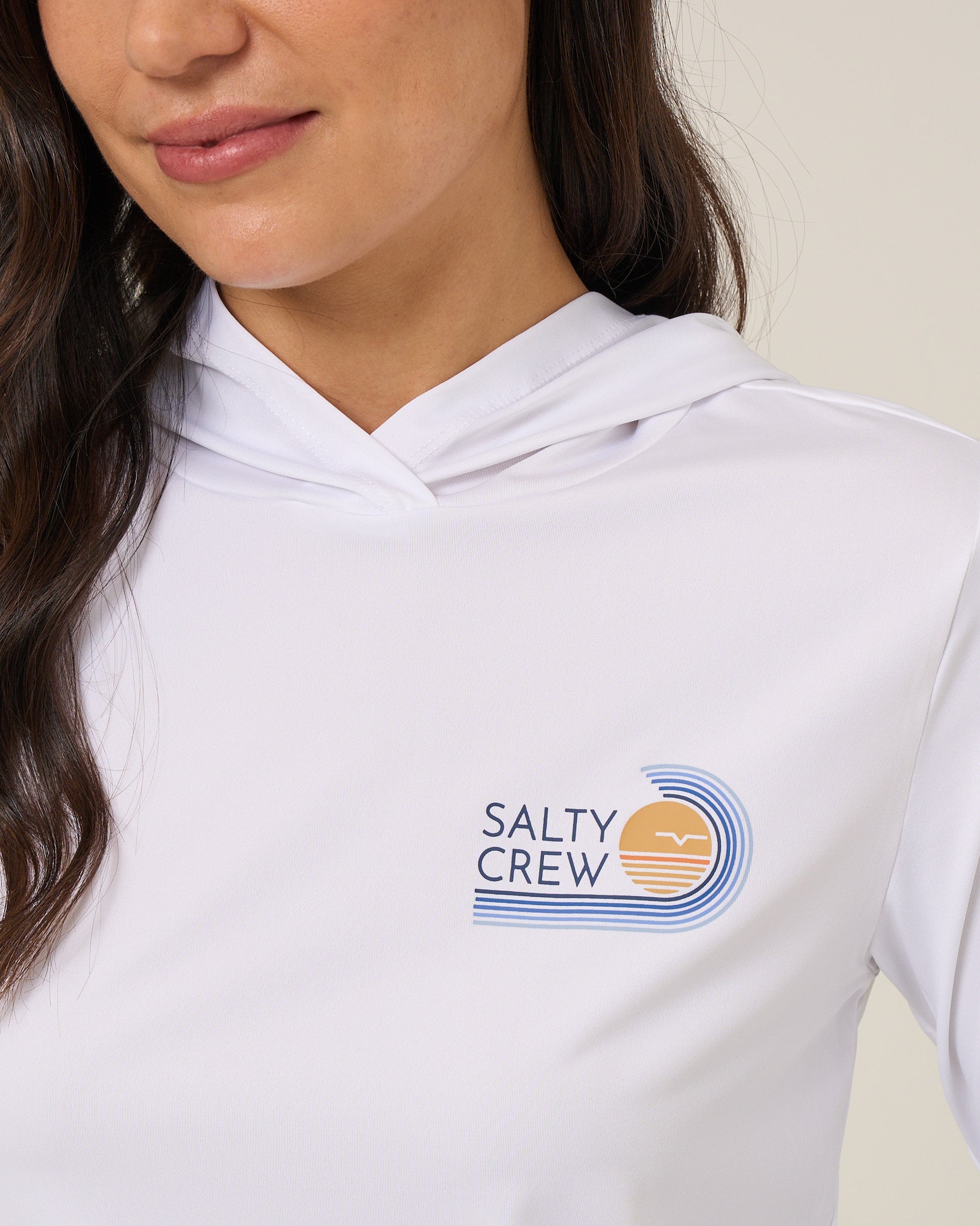Salty Crew OMBRE WAVE HOOD SUNSHIRT - White
