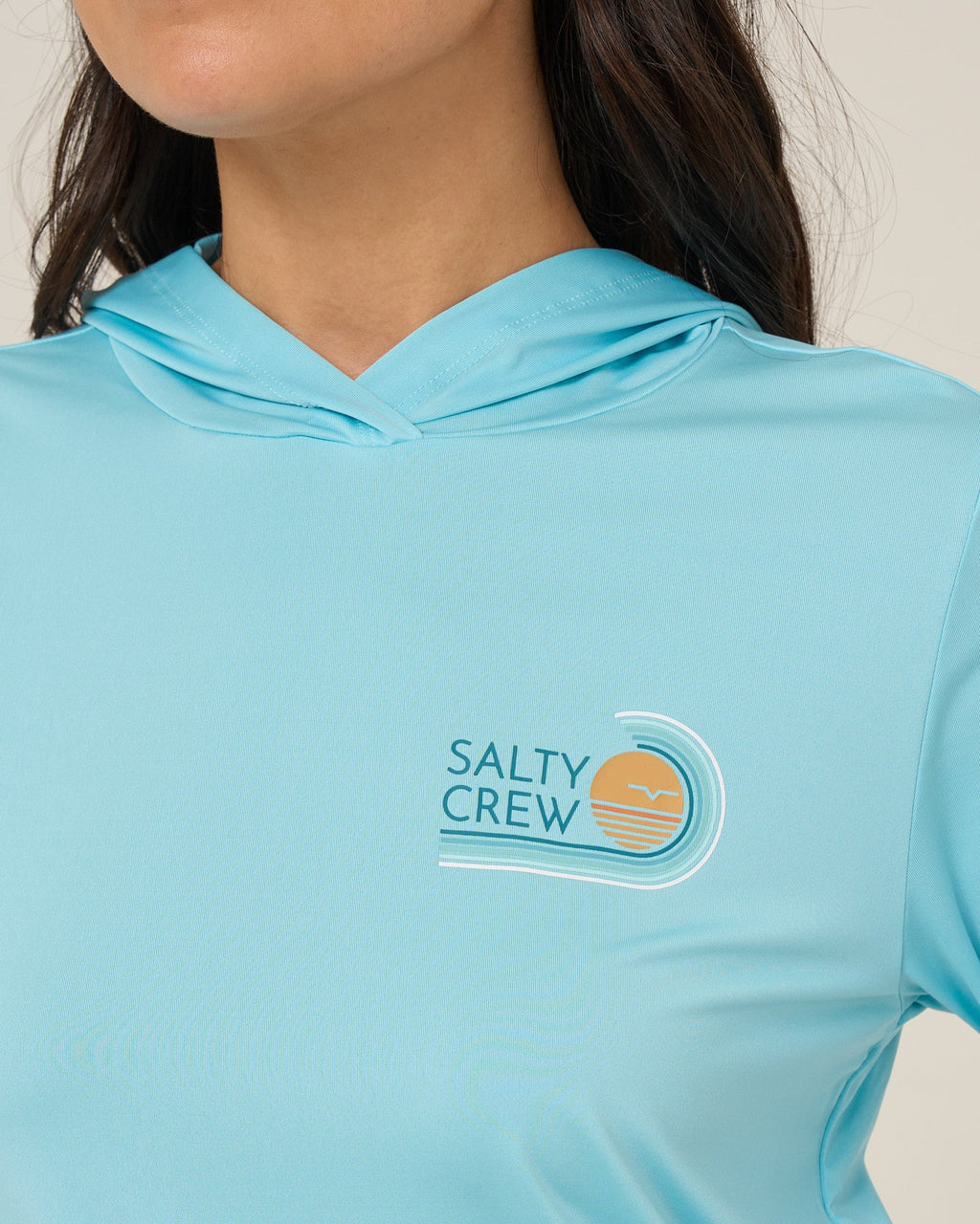 Salty Crew OMBRE WAVE HOOD SUNSHIRT - Aquamarine