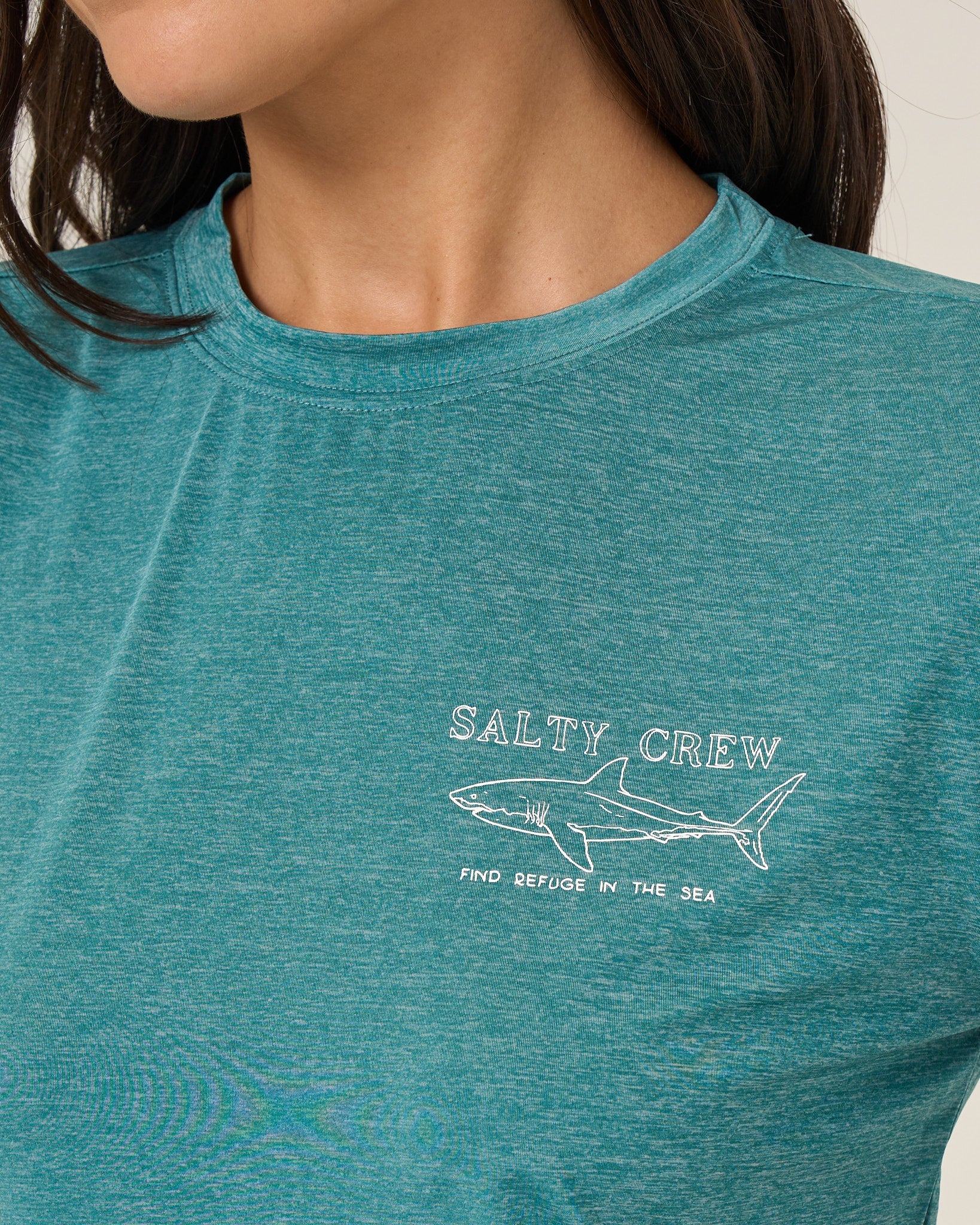 Salty Crew SHARK ANATOMY SUNSHIRT - Teal