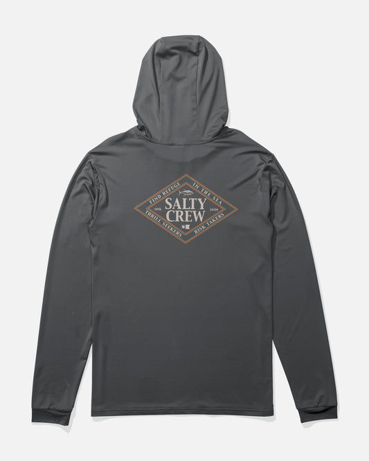 Salty Crew ICONIC BOYS HOOD SUNSHIRT - Charcoal