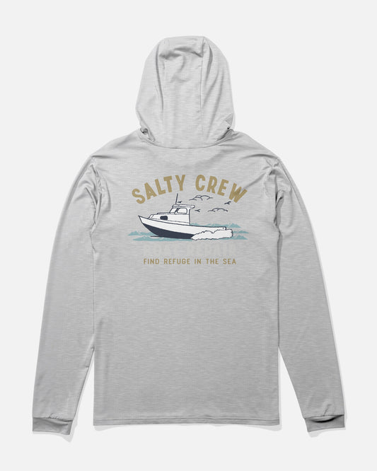 Salty Crew BOAT REPAIR BOYS HOOD SUNSHRT - Grey Heather