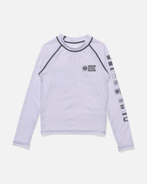 Salty Crew ALPHA BOYS LS RASHGAURD - White