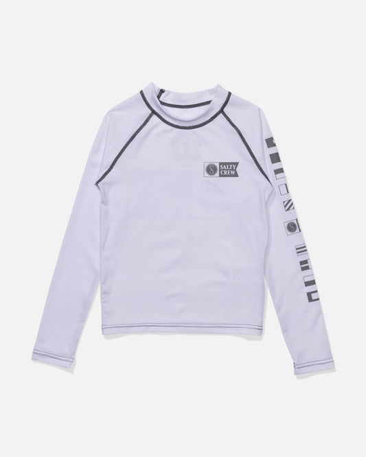 Salty Crew ALPHA BOYS LS RASHGAURD - White