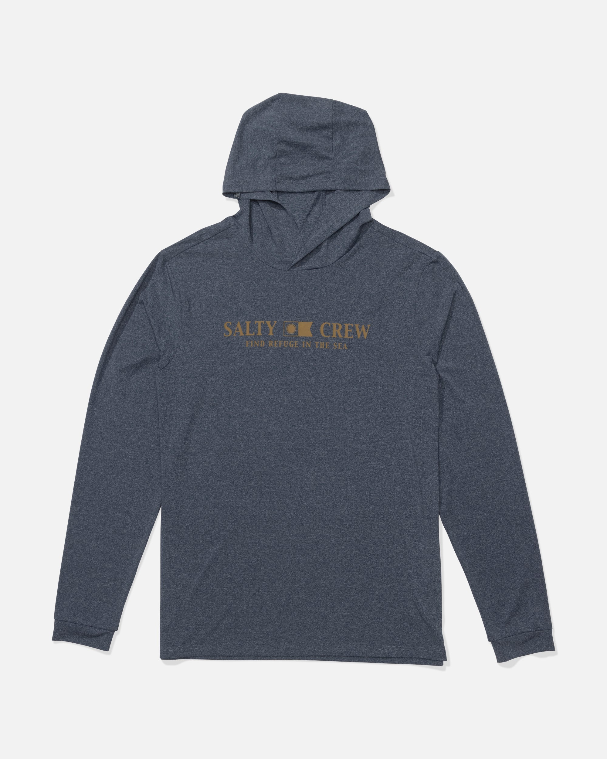 Salty Crew FLAGSHIP HOOD SUNSHIRT - Navy Heather