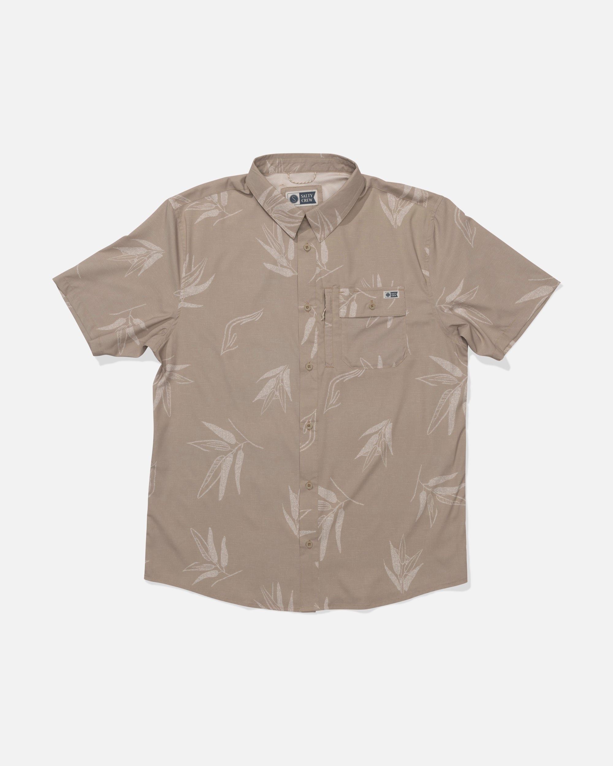 Salty Crew FLAGSHIP UV BUTTON UP - Dark Khaki