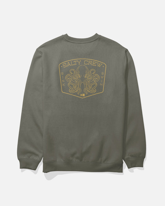Salty Crew TAKO CLUB CREW FLEECE - Dusty Olive