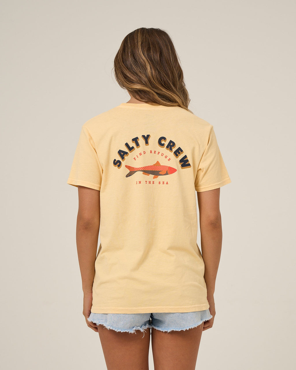 Salty Crew SALTY SARDINE BF TEE - Custard