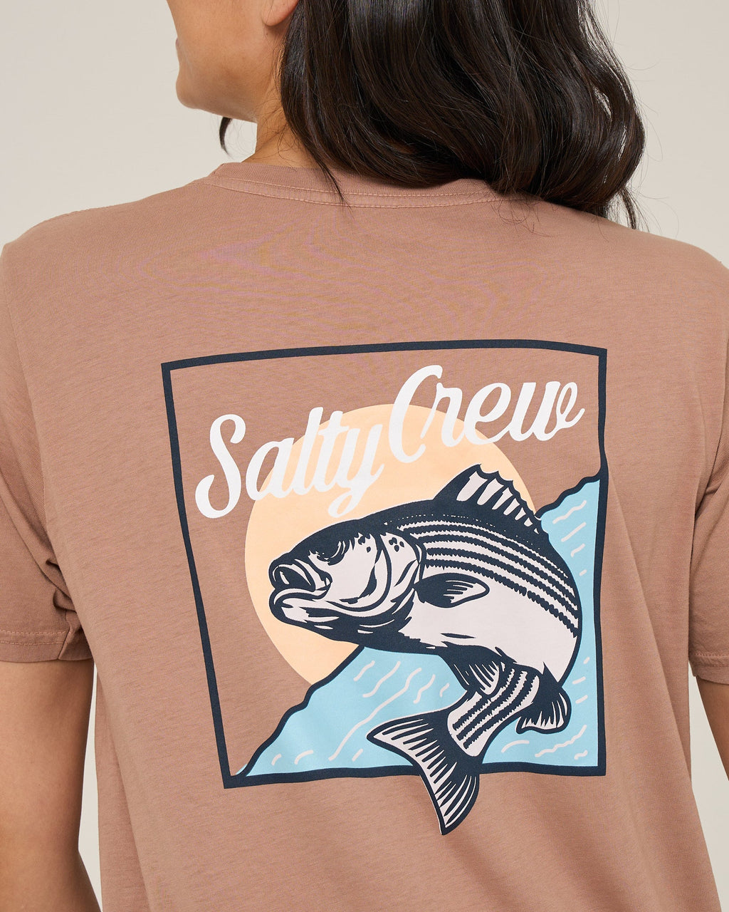 Salty Crew FISH STAMP BF TEE - Mocha