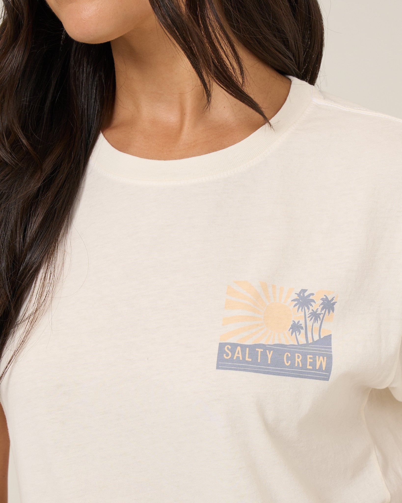Salty Crew RISE AND SMILE BF TEE - Off White