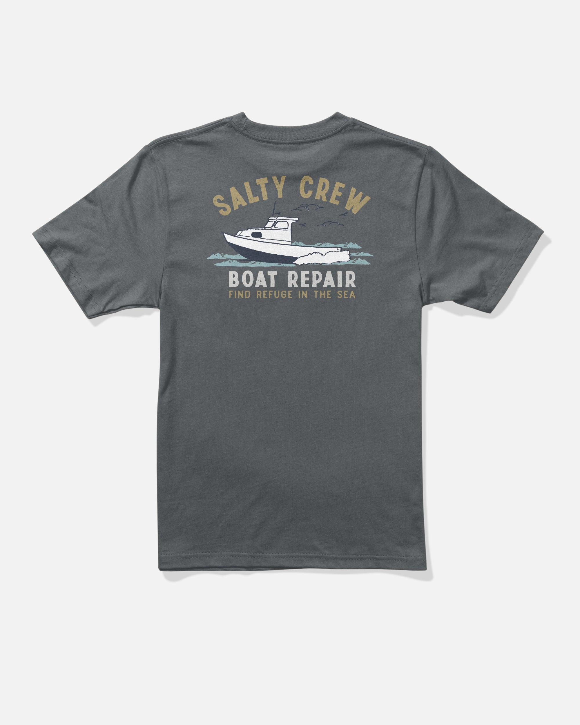 Salty Crew BOAT REPAIR BOYS SS TEE - Charcoal