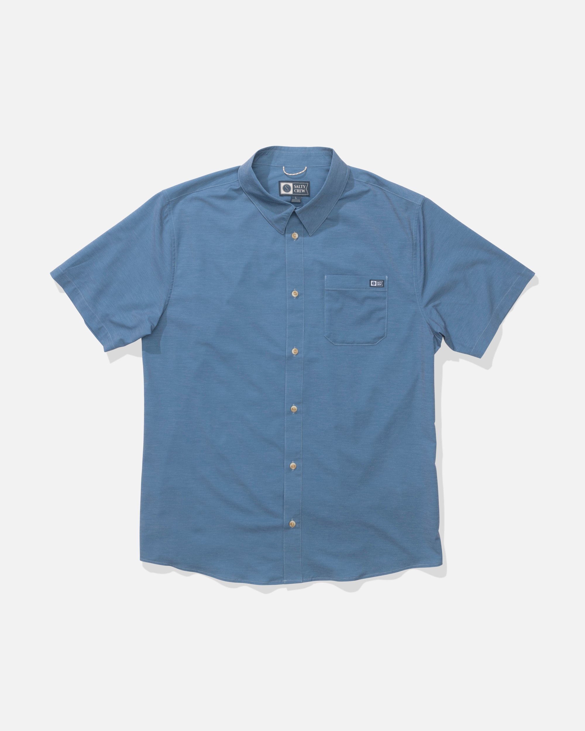 Salty Crew DRIFTER UV BUTTON UP - Mid Blue