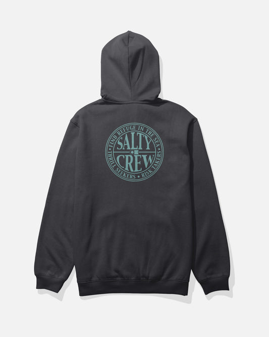 Salty Crew GLOBAL ZIP FLEECE - BLACK