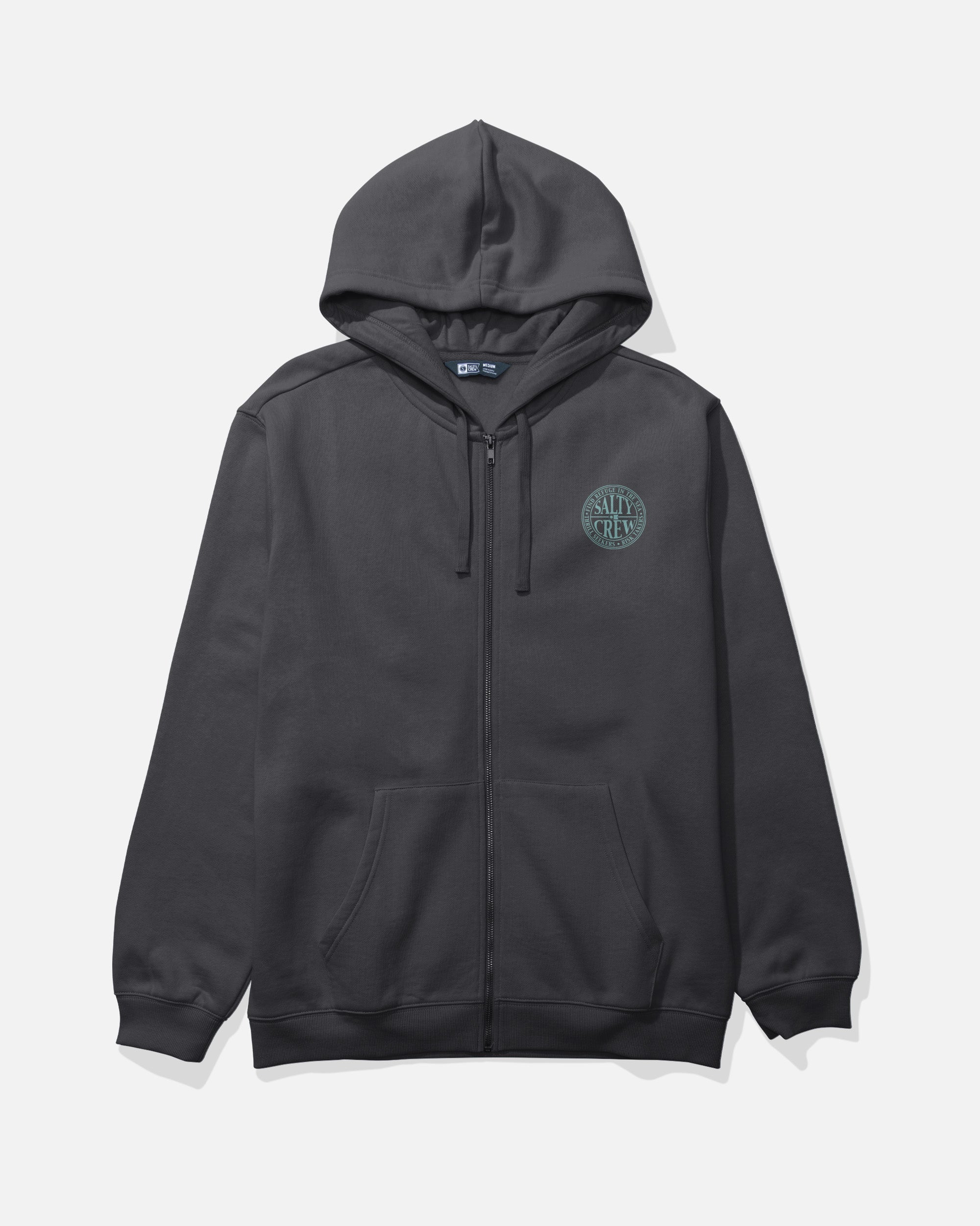Salty Crew GLOBAL ZIP FLEECE - BLACK