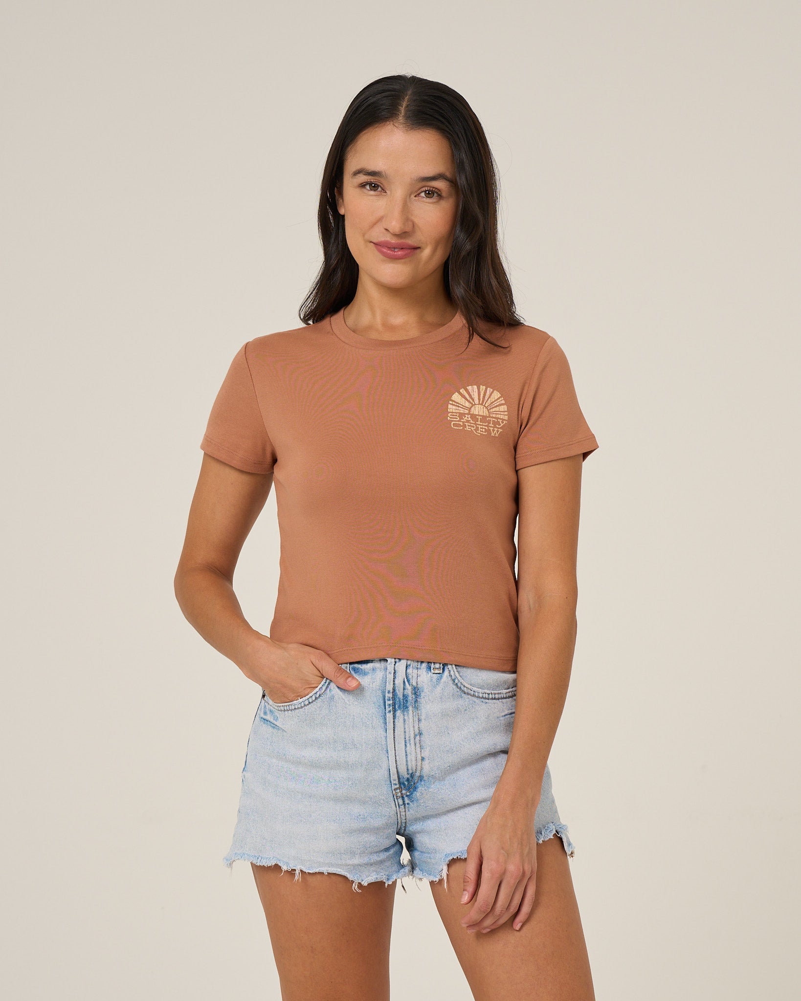 Salty Crew SUNSHINE BABY TEE - Mocha