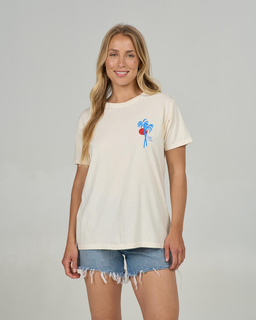 Salty Crew GEO PALM B.F. TEE - Off White