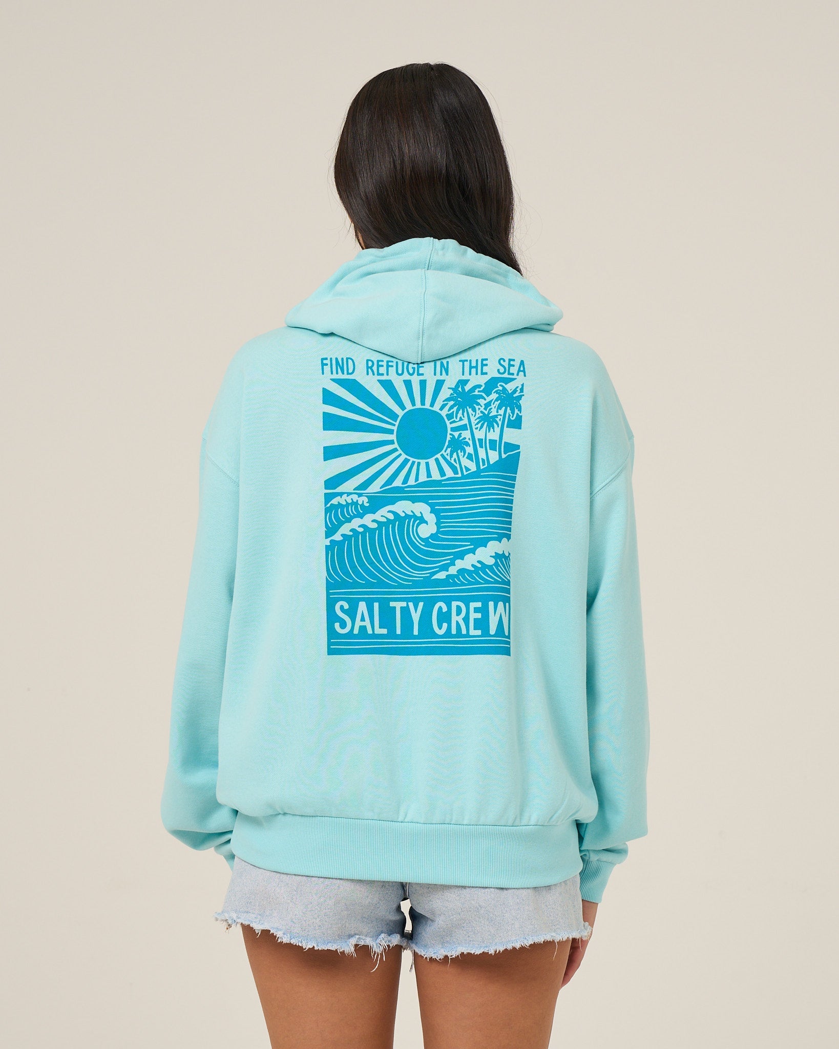 Salty Crew RISE AND SMILE HOODIE - Aquamarine