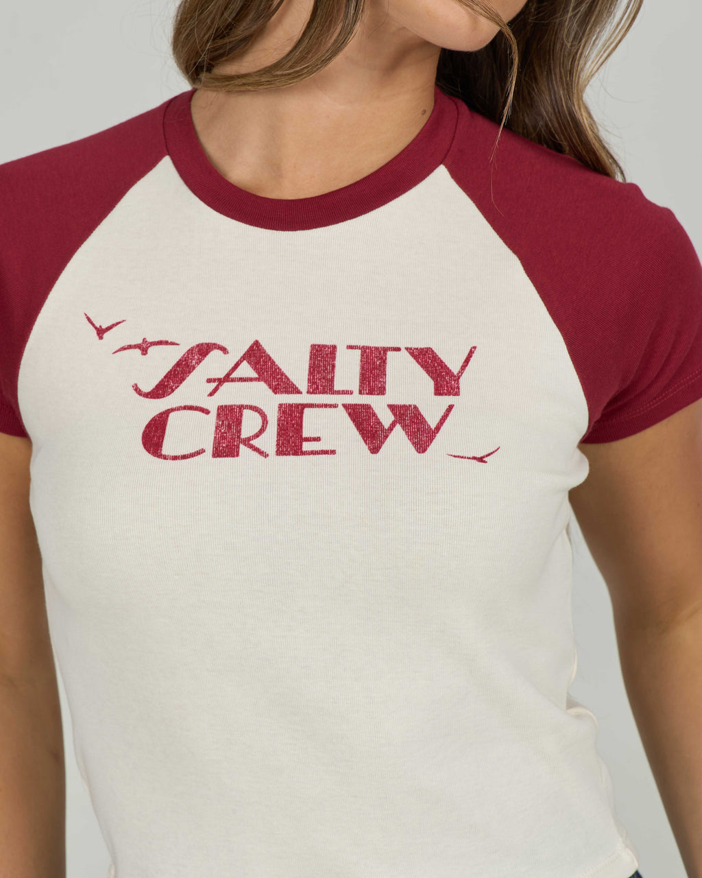 Salty Crew SAILOR DELIGHT RAGLAN TEE - Plum