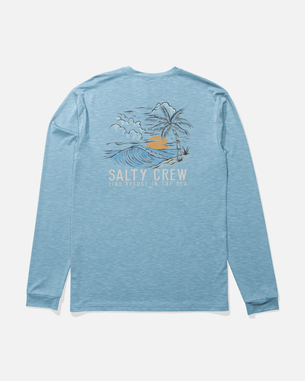 Salty Crew DAY OFF LS SUNSHIRT - Blue Heather