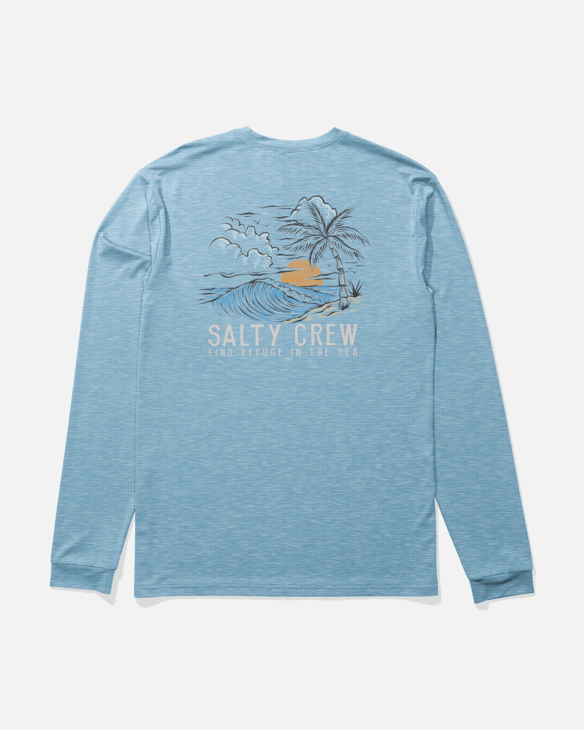 Salty Crew DAY OFF LS SUNSHIRT - Blue Heather