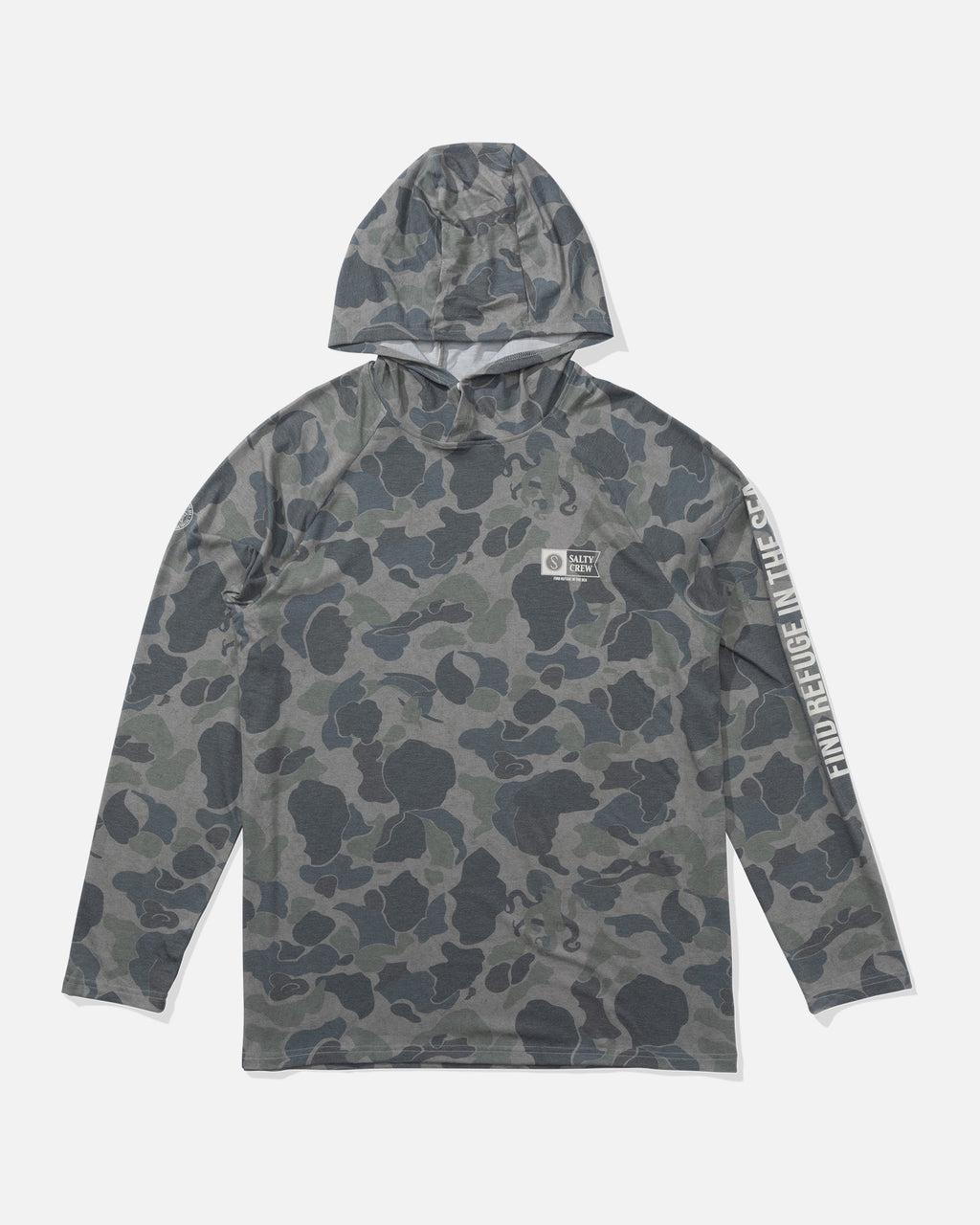 Salty Crew MARINER HOOD TECH TEE - Sand Camo