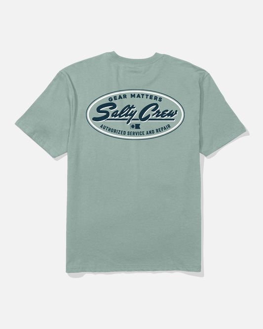 Salty Crew DECKHAND SERVICE SS TEE - Washed Steel Grey