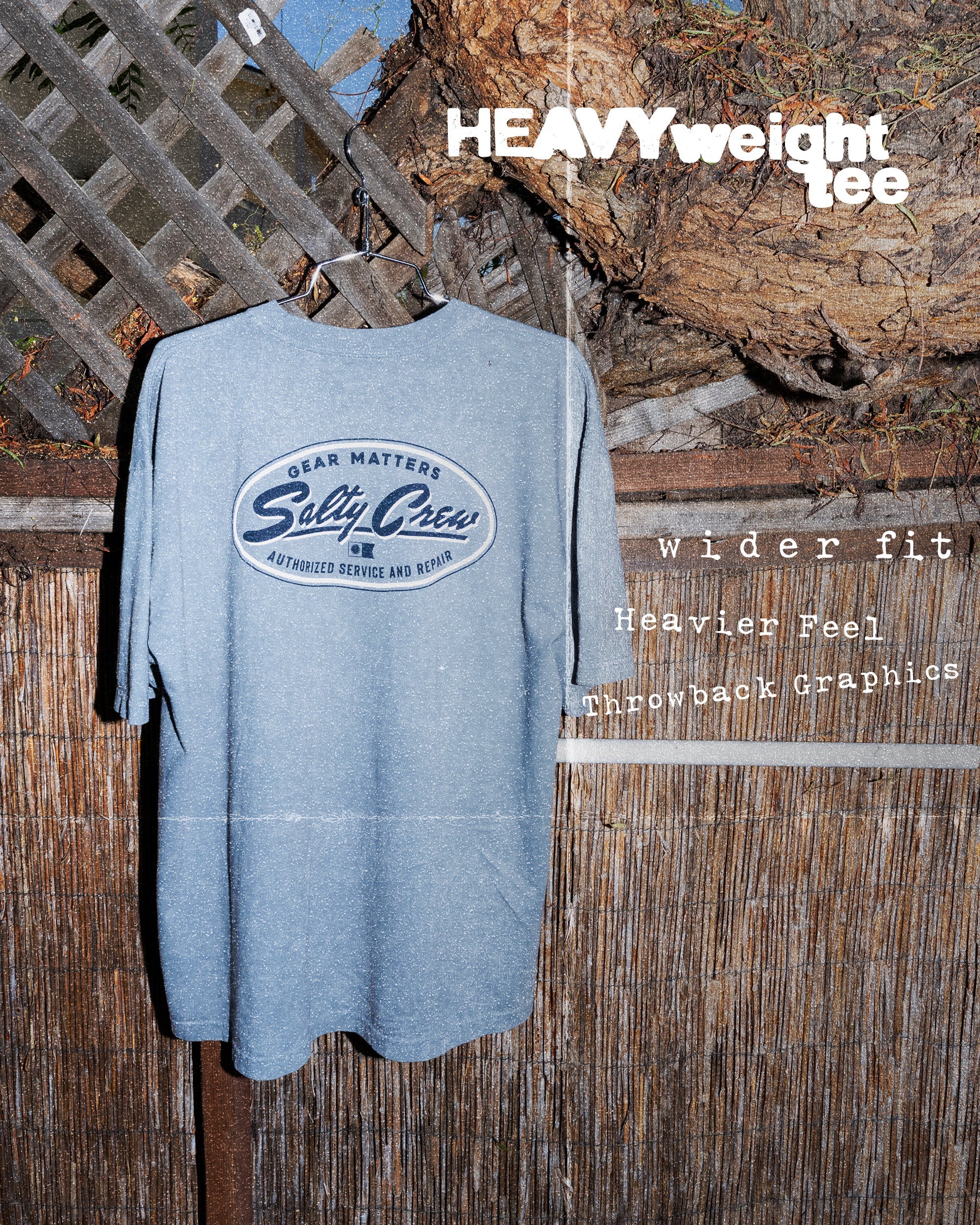 Salty Crew DECKHAND SERVICE SS TEE - Washed Steel Grey