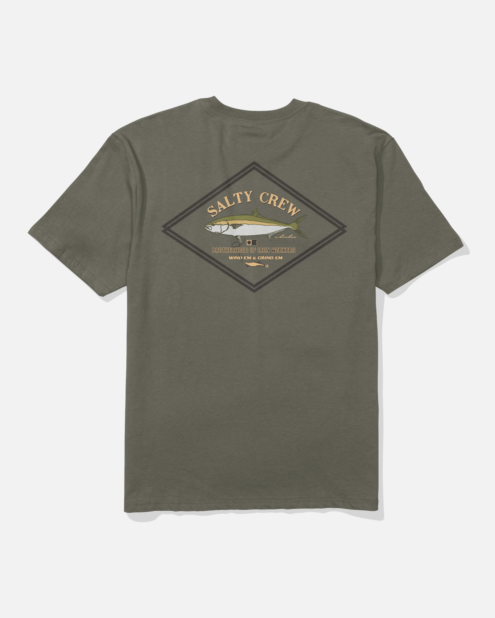 Salty Crew DECKHAND YELLOWTAIL SS TEE - Washed Dusty Olive