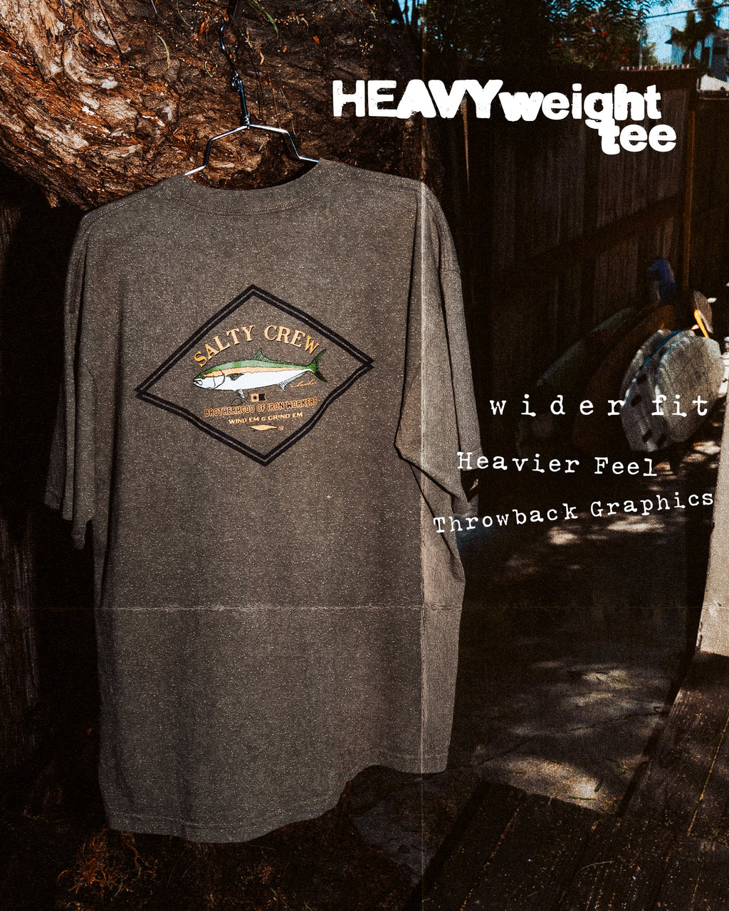 Salty Crew DECKHAND YELLOWTAIL SS TEE - Washed Dusty Olive