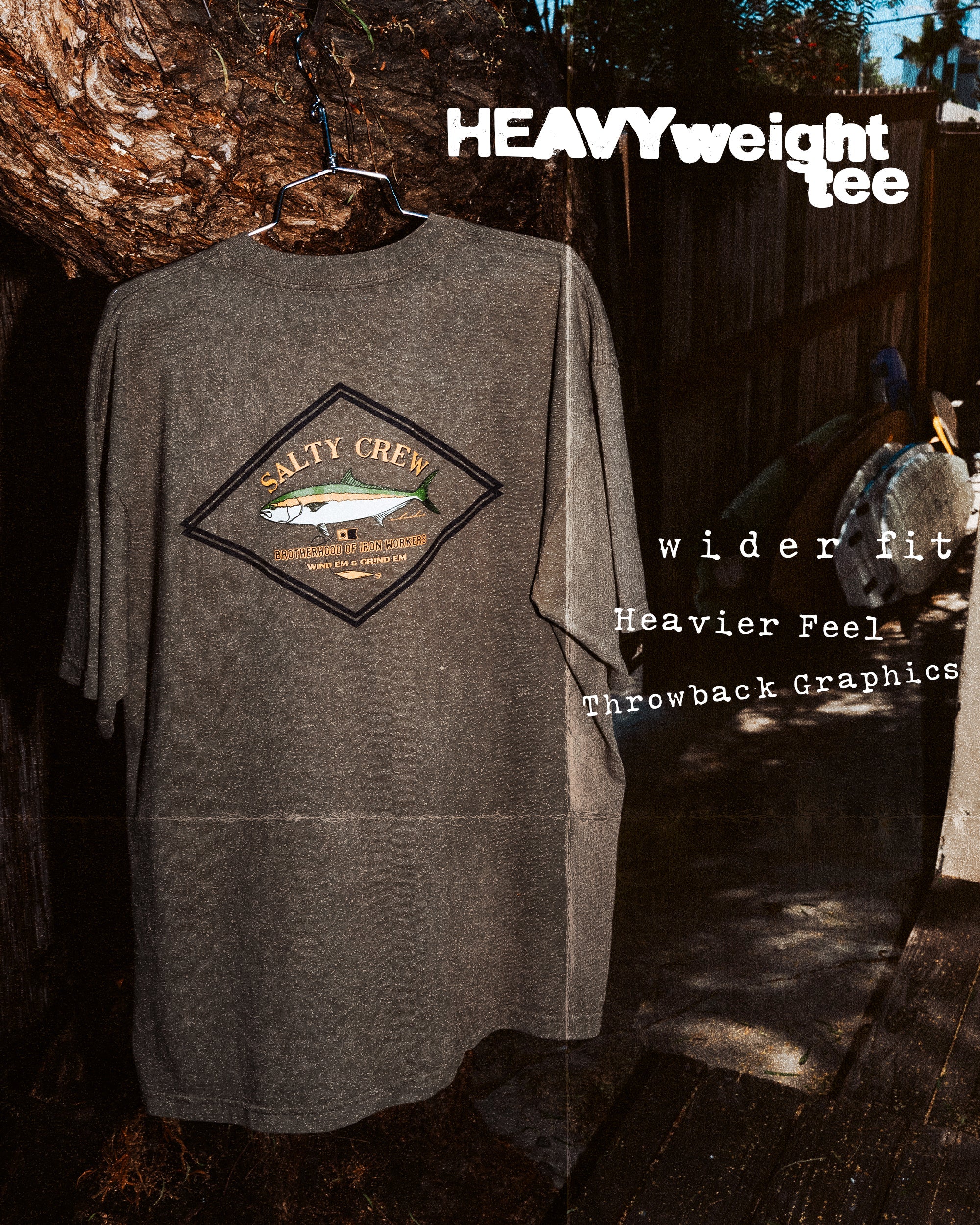 Salty Crew DECKHAND YELLOWTAIL SS TEE - Washed Dusty Olive