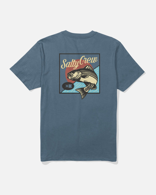 Salty Crew STRIPED SS TEE - Slate